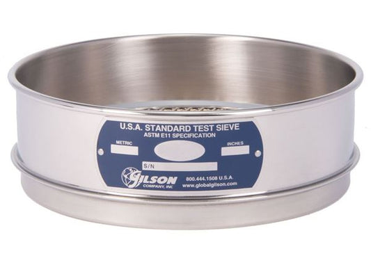8" Sieves - Choose Half or Full Height - Stainless Frame & Mesh