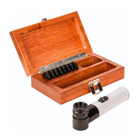 10x Optical Comparator with Wooden Case – Includes 9 Lenses