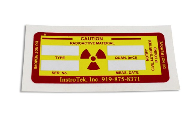 Nuclear Gauge Source Rod Labels