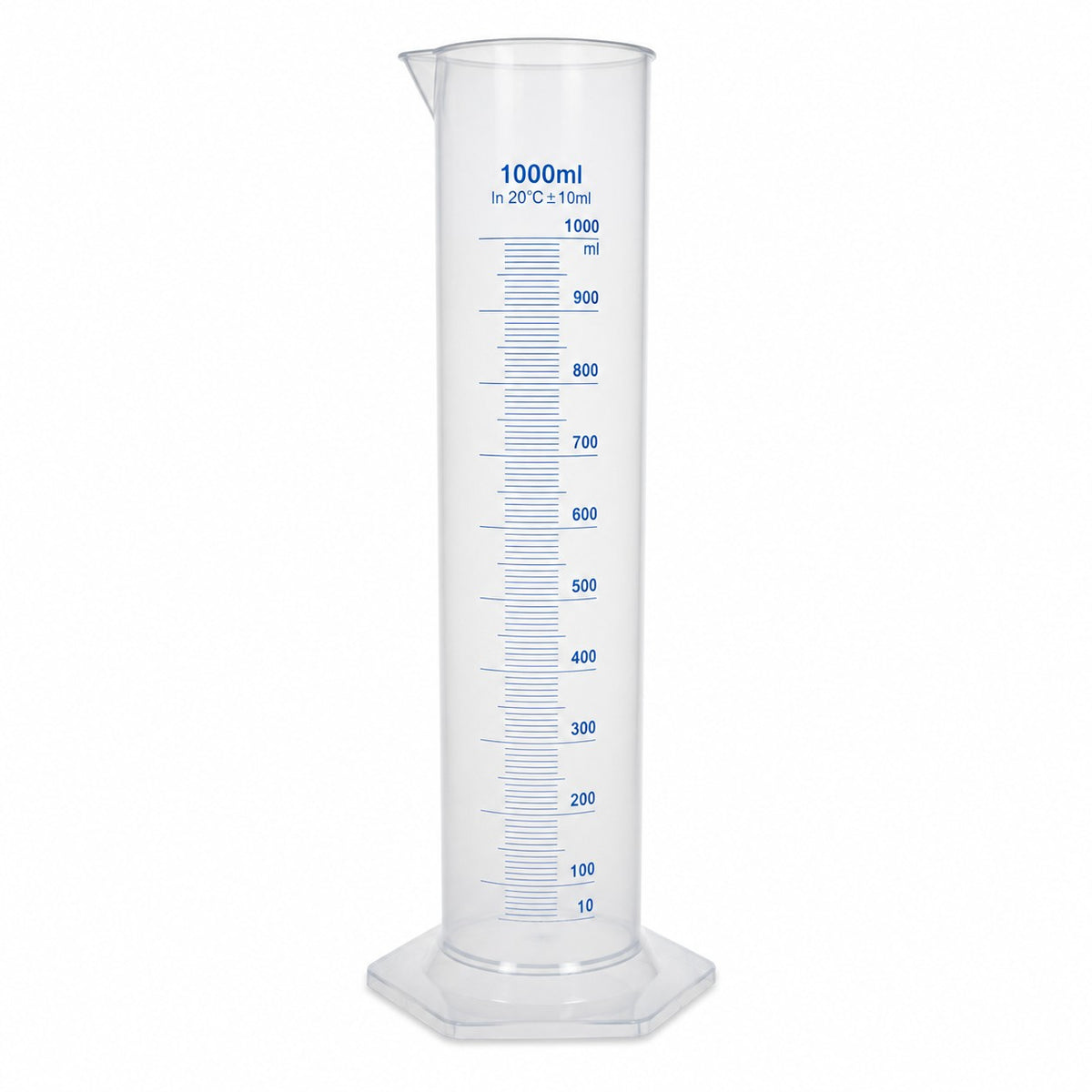 Plastic Cylinder, Graduated, Clear (Polypropylene) Available in 100ml, 1000ml, and 2000ml Please Select Size
