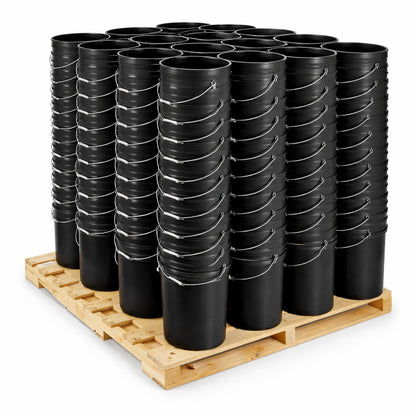 PALLET of 120, 5-Gallon Black Pail With or W/O Lug Lids, 29 Gauge Steel