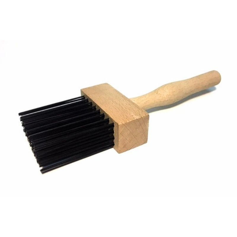 Square Steel Bristle Brush with Wood Handle