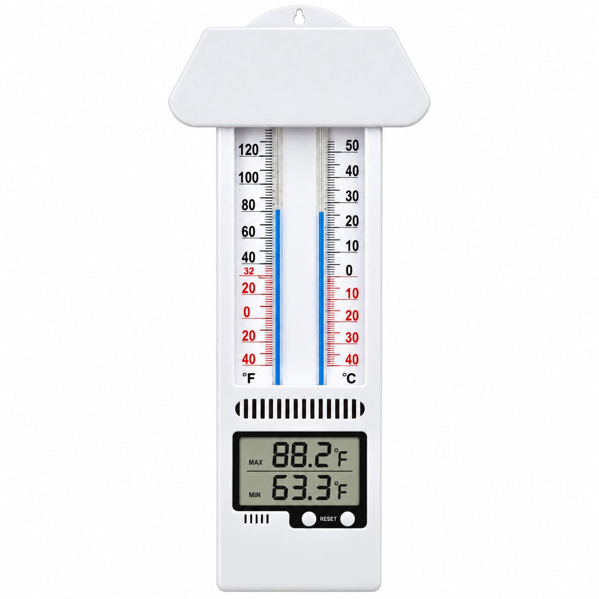 Digital and Spirit-Filled Max-Min Thermometer -40°–120°F (-40°–50°C)