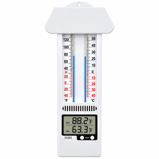 Digital and Spirit-Filled Max-Min Thermometer -40°–120°F (-40°–50°C)