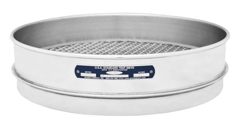 12" Sieve, Intermediate Height - Stainless - Choose Mesh Size