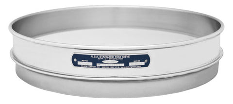 12" Sieve, Half Height - Stainless - Choose Mesh Size