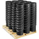 PALLET of 5-Gallon Black Pail With or W/O Lug Lids, 29 Gauge Steel