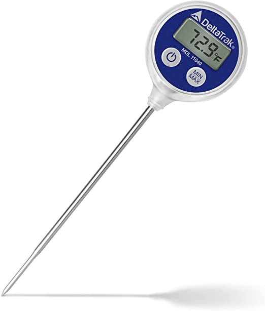 DeltaTrak FlashCheck® 11040 Lollipop Min/Max Auto-Cal Thermometer w/  Reduced Tip Probe