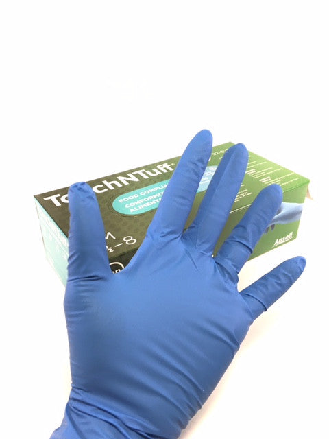 TNT® Blue Nitrile Disposable Gloves - 100 Pair/Box
