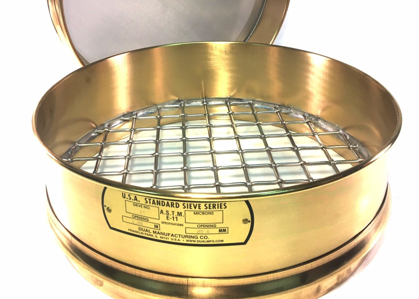 12" Sieves - Full Height - Brass w/ SS Mesh