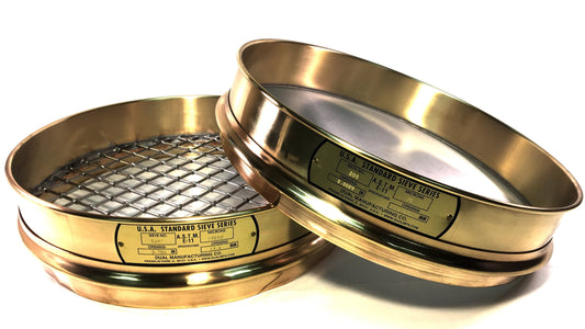 12" Sieves - Intermediate Height - Brass w/ SS Mesh