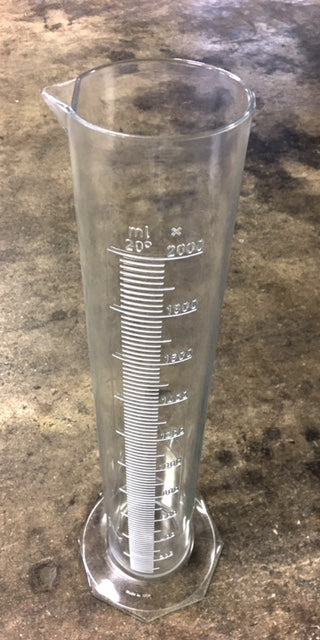 Plastic Cylinder, Graduated, Clear (Polypropylene) Available in 100ml, 1000ml, and 2000ml Please Select Size