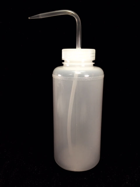 A Narrow-Mouth Polyethylene Wash Bottle Availiable in 250ml. 500ml. and 1000ml. Please Select Size.