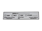 Instrotek 3500 Xplorer Serial Number Sticker