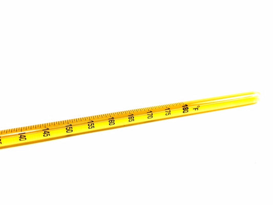 ASTM 15F Mercury-Filled Glass Thermometer, 30-180°F x 0.5°