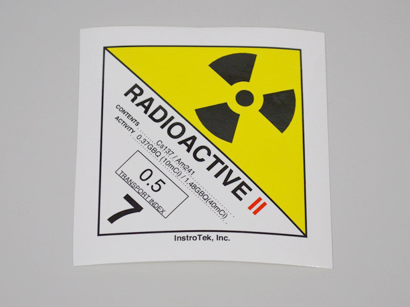 Yellow II Transport Label - Xplorer 3500 - 0.37GBQ(10mci) Cs 1.48GBQ w/TI - 0.5